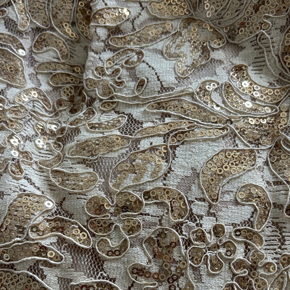 Betsy & Adam Gold Floral Lace Dress - Picture 14 of 15